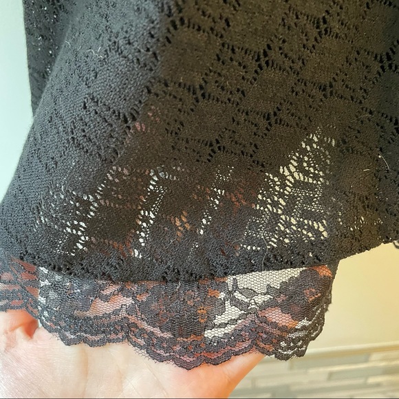Free People Victoria Black Crochet Lace Mini Dress - Picture 5 of 13